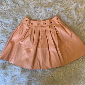 Pink faux Leather skirt w/ stud details
